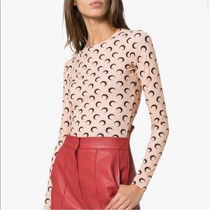 Marine Serre Crescent Moon Motif Long Sleeve Top